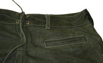 Preview: 228BUgr- sportliche Kniebundlederhose aus Büffel-Nubukleder Jagdkniebundhose Outdoorlederhose